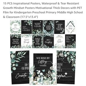 Inspirational Growth Mindset Posters Set